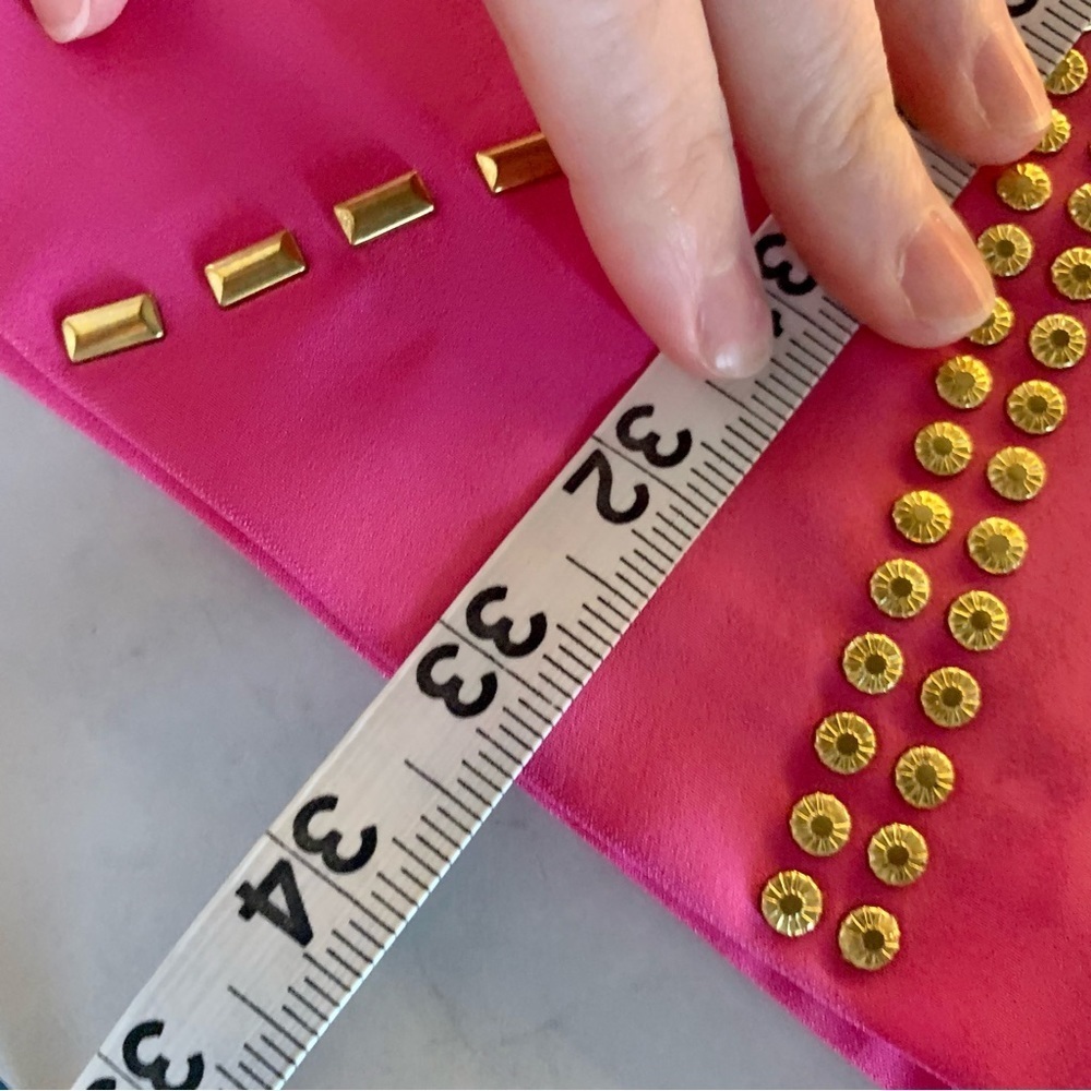 Versace x H&M Barbie Pink Gold Studded Sleeveless Mini Dress Womens Sz 4 - Picture 14 of 15